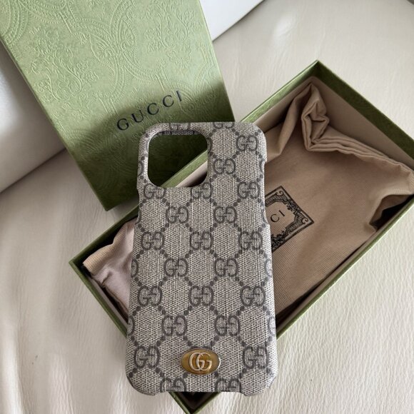 NEW GUCCI 753611 Offidia GG Pattern PVC iPhone 14Pro Max Compatible iPhone - Picture 4 of 4